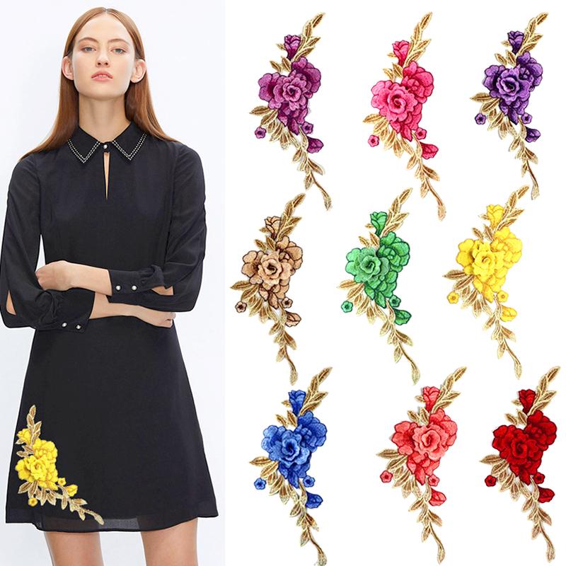 2 шт. 3D пион шитье своими руками кружевные нашивки модное платье вышитая ткань наклейка цветок аппликация чеонгсам нашивка