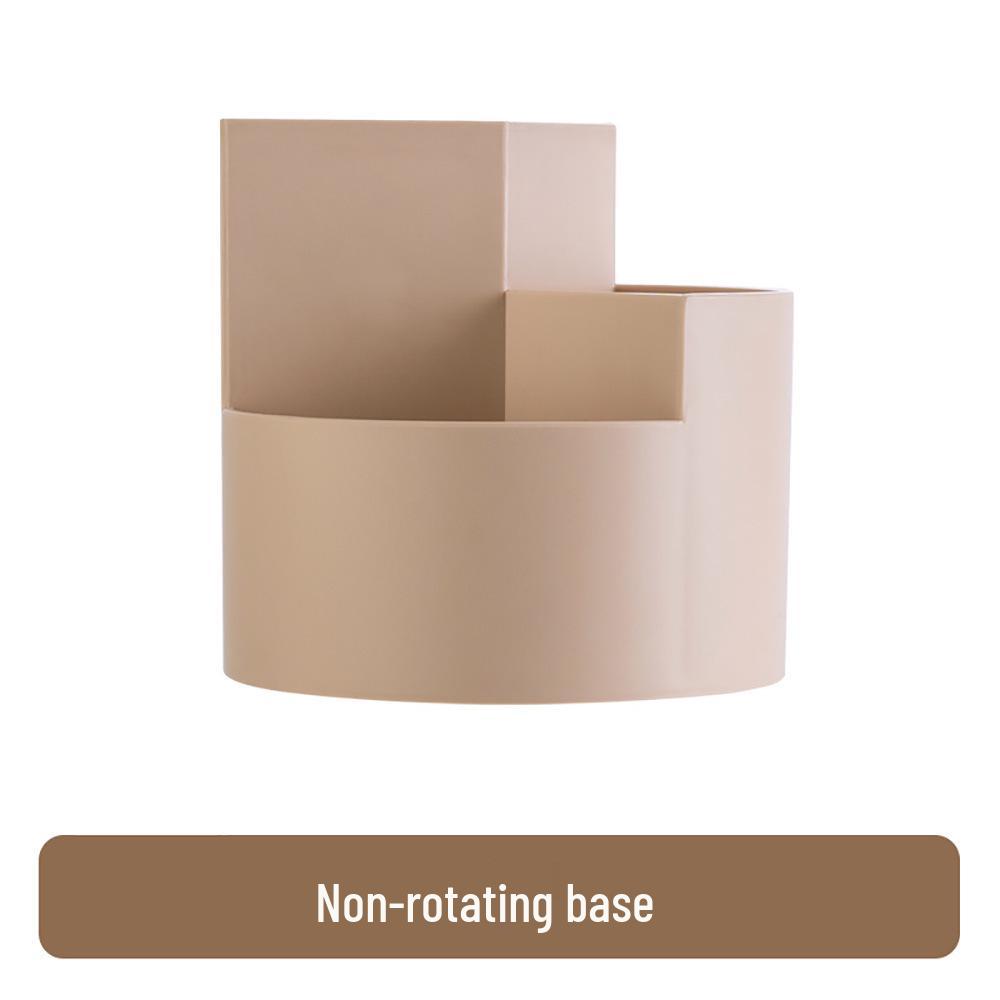 Three-Grid Rotating Pen & Makeup Brush Holder - Large Capacity, Multifunctional Japanese Office & Education Storage Box