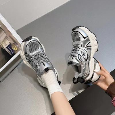 Женские кроссовки, спортивная и повседневная обувь нового стиля, универсальные дышащие кроссовки на толстой подошве для бега