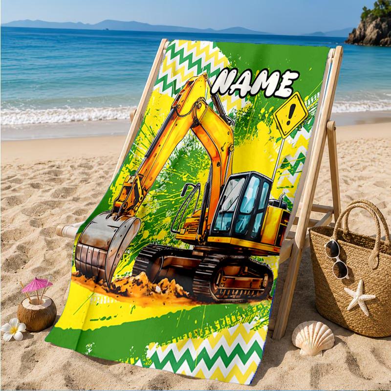 Custom Name School Bus Adventure Beach Towel Microfiber Beach Towel, Lightweight and Quick-Dry, for Summer Travel, Swimming Pool Gift