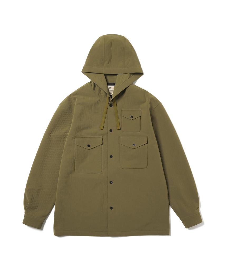 Snow Peak Easy Cloth Hooded Shirt Long and Size M SH-25AU006, Sleeve, Men's Women's, Olive,