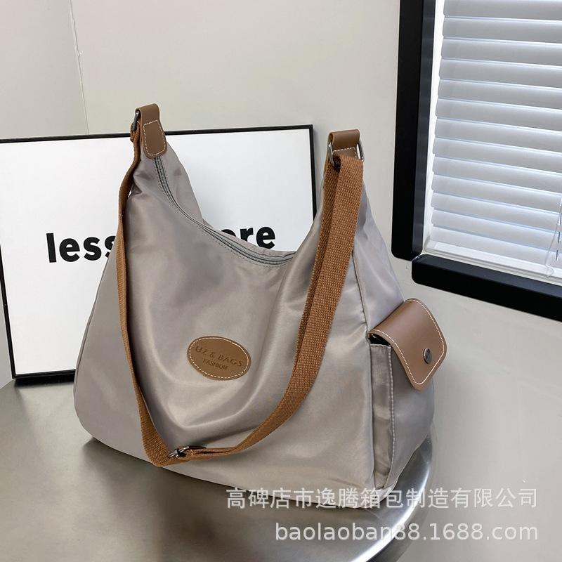 Сумка из нейлоновой ткани для женщин, большая вместимость, 2024, новая универсальная сумка-мессенджер, тканевая сумка, высококачественная сумка-тоут для поездок на работу