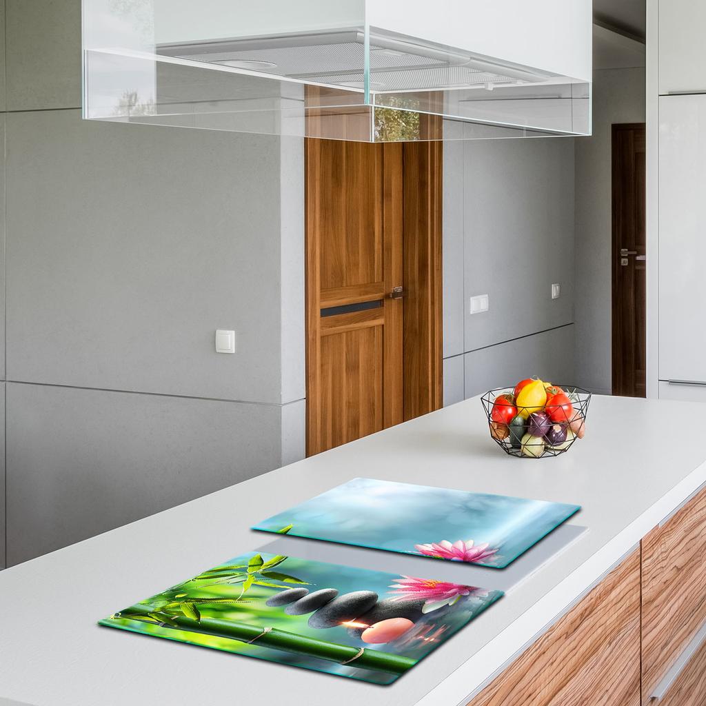 2x GLASS PROTECTIVE PLATE FOR STOVE 40x52 BAMBOO