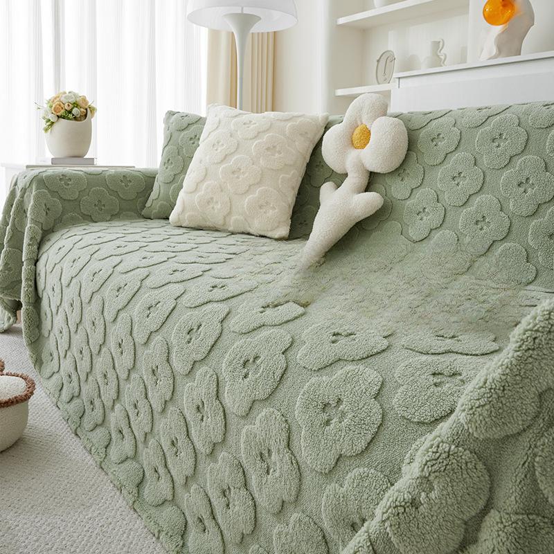 Cream Style Sofa Cover Towel High-Grade Comfortable Cotton Velvet Sofa Towel Plush Sofa Cover Cover Cloth