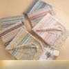 Japanese and Korean Colored Striped Imitation Cashmere Tassel Scarf for Women High End Contrast Color Versatile Thickened Warm Scarf