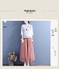 2024 Women's Chinese Style Zen Cotton-Linen Embroidered Slant-Breasted Mid-Sleeve Lace-Up Top