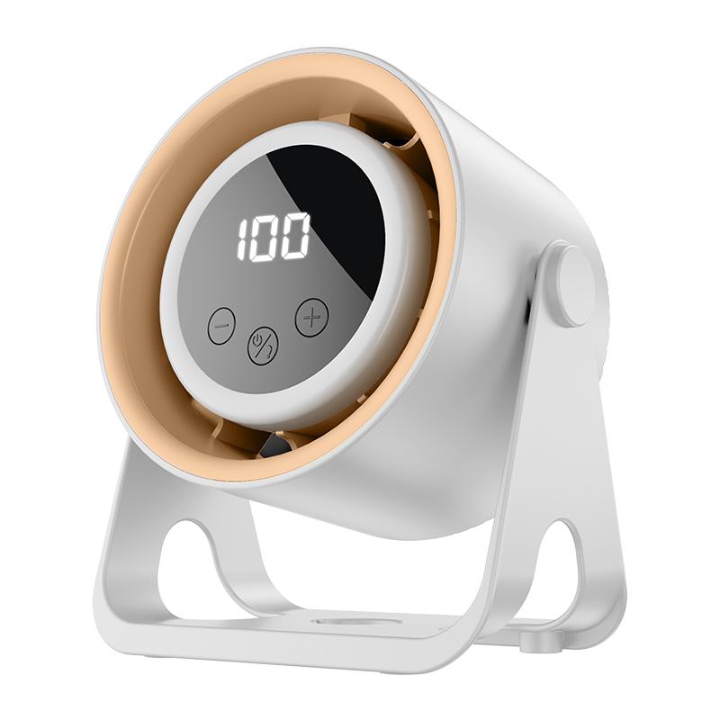 USB Rechargeable Mini Cooling Fan With Digital Screen Portable Wall Mount Desk Fan Quiet Personal Air Cooler For Office Bedroom