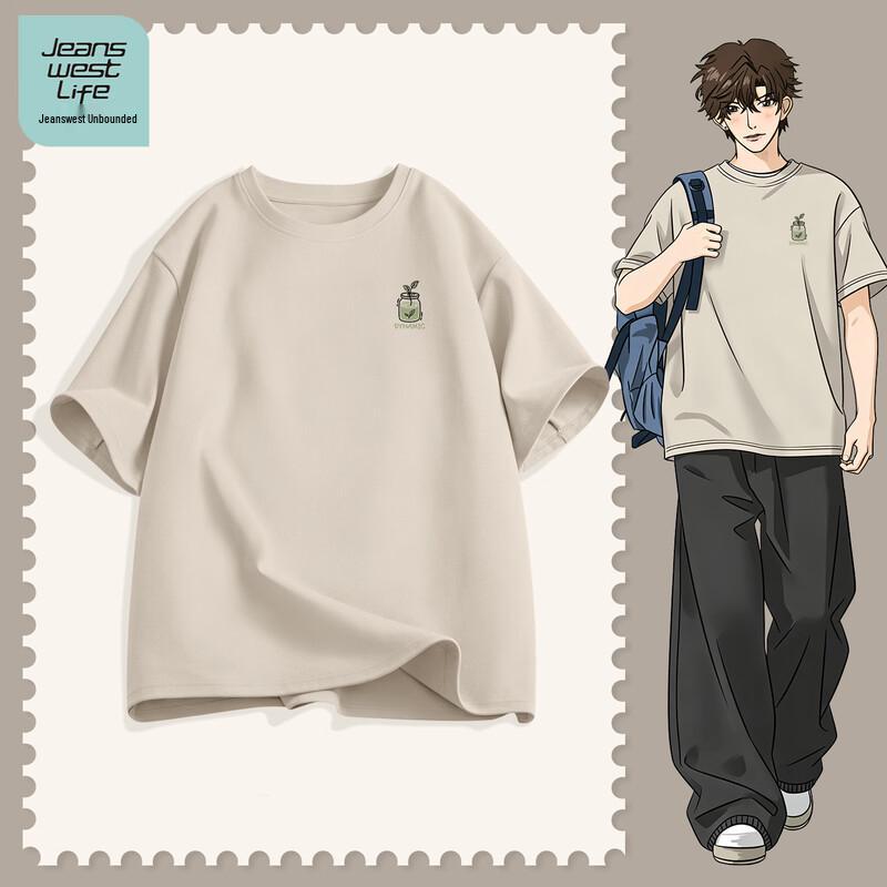 JEANSWEST LIFE Мужская футболка с коротким рукавом из чистого хлопка