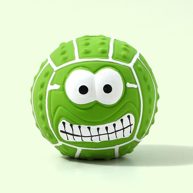 Новый мячик с улыбающимся лицом, латексная игрушка со звуком, для чистки и шлифовки зубов, латексный мячик для питомца, игрушка для собаки, товары для питомцев