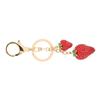Cute Strawberry Shaped Pendant Keychain Women Alloy Exquisite Key Ring Decoration for Handbag Purse