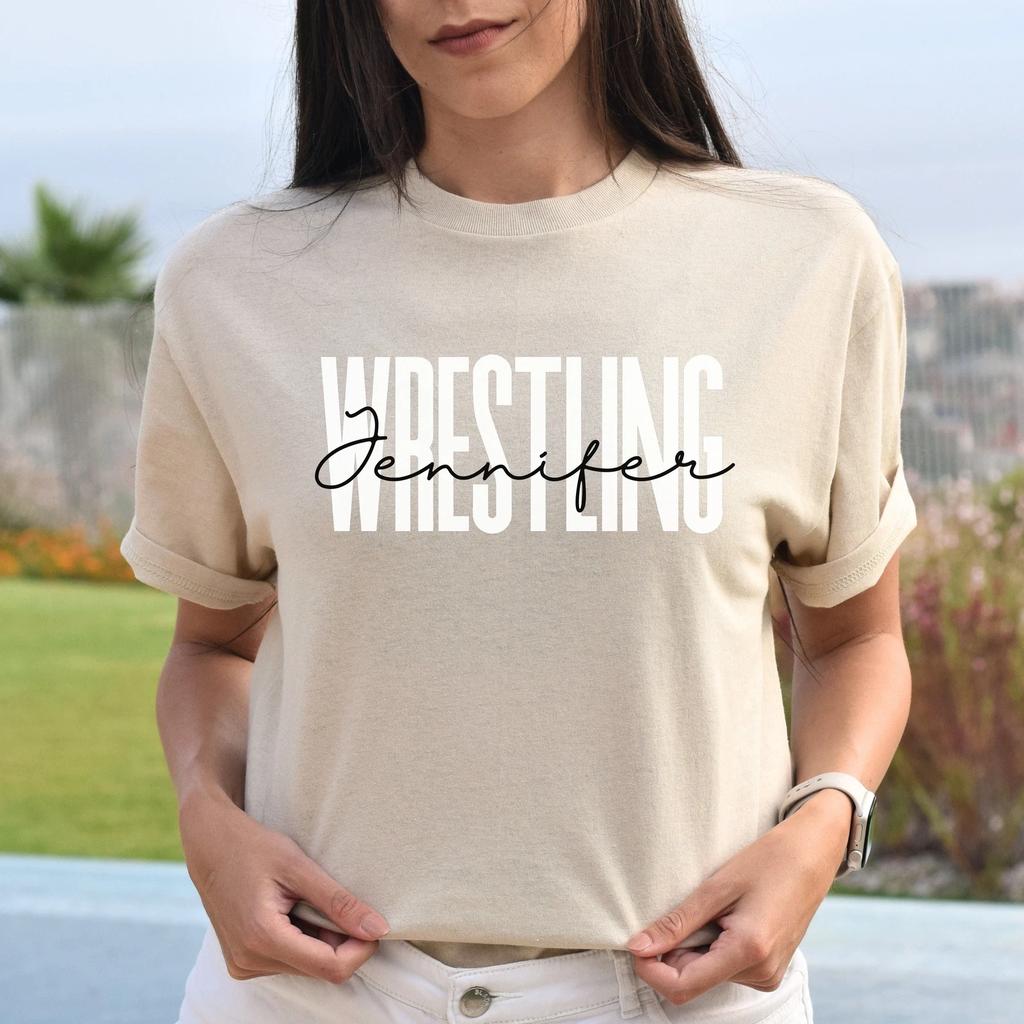 Personalized Wrestling T-shirt gift Custom name Wrestling coach Wrestling mom Un