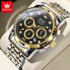 OLEVS 2889 Men's Watches Classic Multifunction Luminous Chronograph Moon Phase 24 Hour Waterproof Quartz Wristwatches for Man