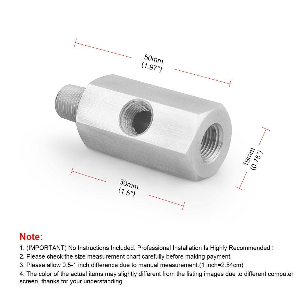 Тройник-адаптер датчика давления масла Подающая линия турбины Манометр Внутренняя резьба на 1/8 NPT Боковой порт Фитинги-тройники для шлангов из нержавеющей стали
