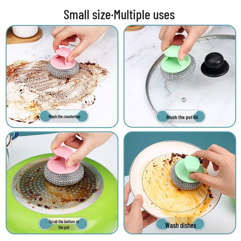 Большая щетка из нержавеющей стали с ручкой для чистки кухни