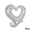 5Pcs Party Supplies Heart Shape Foil Balloons Balloons Inflatable Wedding Decor Aluminum Foil