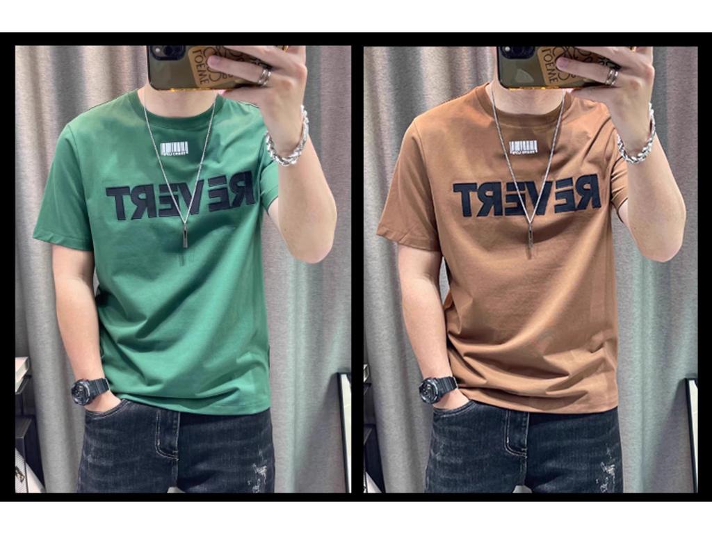 2024 Мужская модная футболка с коротким рукавом и буквенным принтом