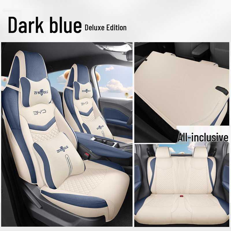 BYD Seagull Fabric Linen Cartoon Seat Cushion for Five-Seater Cars