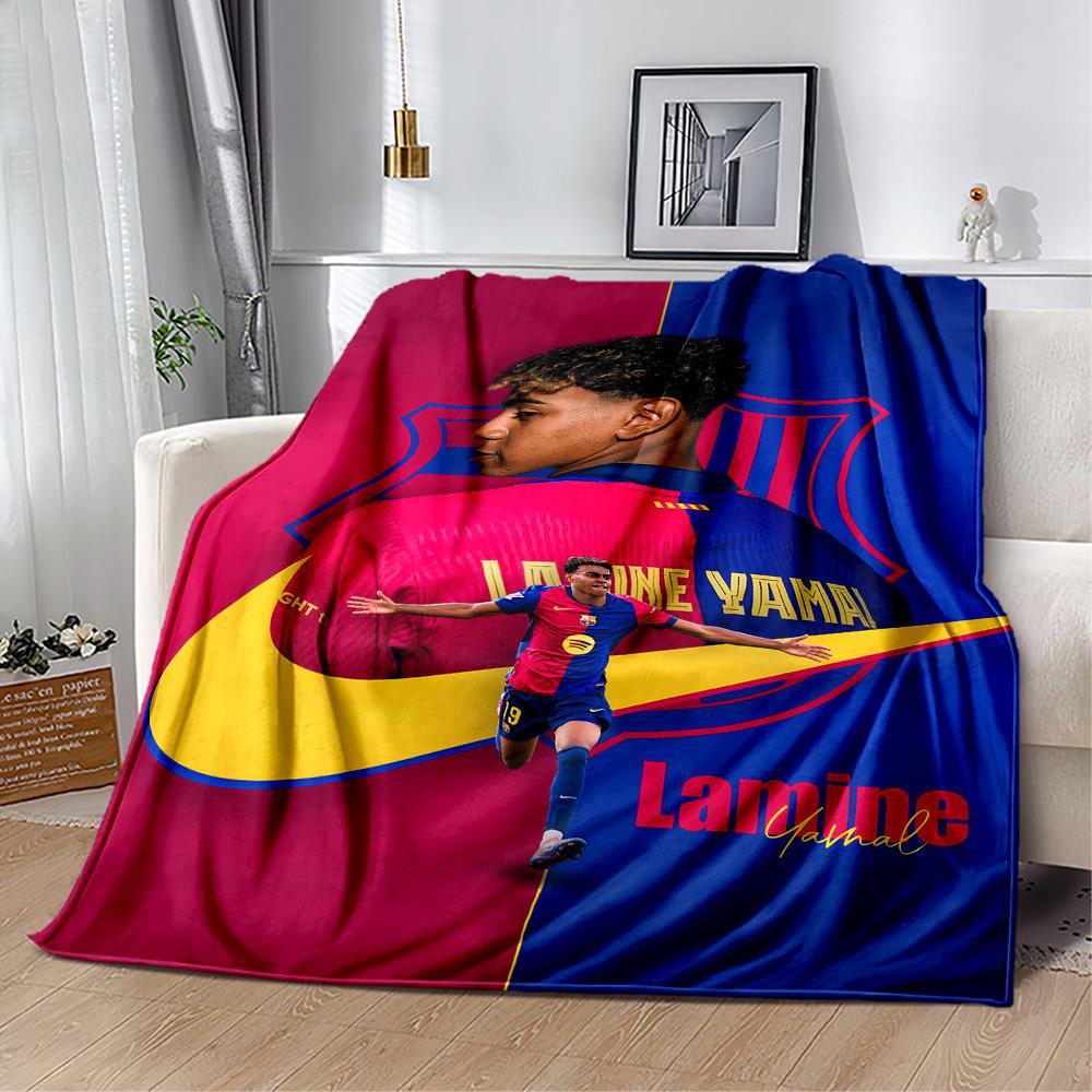 Yamal's Football Match Promotion Blanket Soft Warm Cozy Perfect for Bedding Seaside Picnics All-Season Use Stylish Decor Birthday Christmas Gif