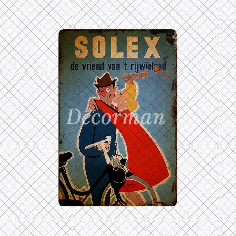 [ DecorMan ] VELO SOLEX Франция Велосипед Металлическая Вывеска Индивидуальная Настенная Постер Железная Картина ПАБ Комната Бар Отель Декор LTA-2033