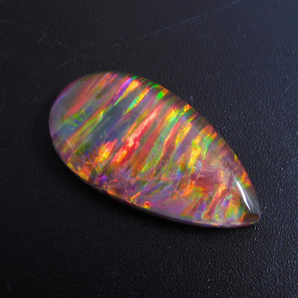 Lab Created Boulder Opal Pear 12.10 Ct Fabulous Certified Loose Gemstone