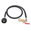 Gas Tank Refill Hose 3.5ft Length 38in Female Thread Connector Ball Valve QCC1 Gas Tank Refill