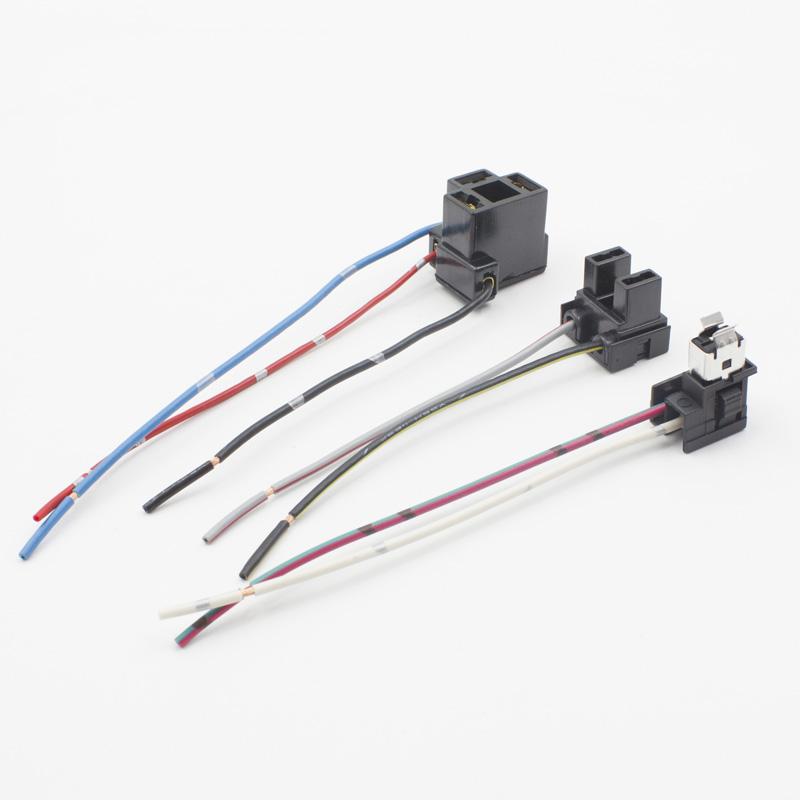 2 PCS Headlight Lamp Bulb Socket Wiring Harness Connector Plug Adapter Line for H1 H7 H4 Bulb