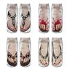 4 Pairs Funny Flip Flop Manicure Print Socks 3D Pattern Socks Sandal Printed Socks Low Cut Ankle