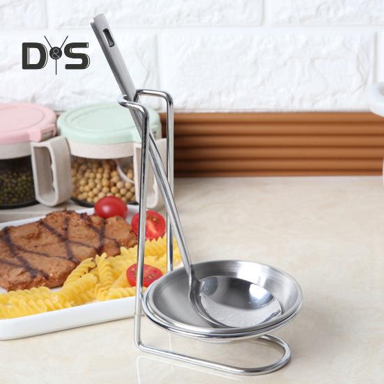 Stainless Steel Soup Ladle Holder Removable Prevent Drips Eating Hotpot Soup Spoon Rack