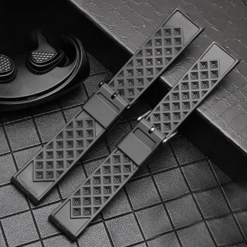 Tropical Rubber Strap for Seiko SRP777J1 Soft Silicone Diving Waterproof Breathable Sport Wristband Men 20mm 22mm Watch Band