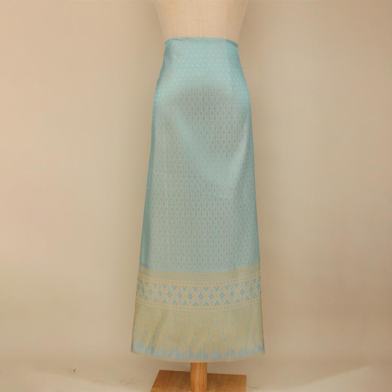 50X100Cm Dai Ethnic Thai Traditional Costume Fabric Southeast Asia Brocade Woven Straight Skirt Sew Diy Fabric Skirt Tube Dress