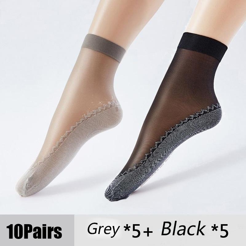 Ультратонкие прозрачные носки для лета, хлопковые шелковые тонкие носки, женские кружевные сетчатые эластичные носки, лоскутные носки с кристаллами, женские короткие носки