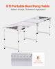 VEVOR 2.4 m Portable Beer Pong Table, Folding Tailgate Table, Cup Holes, Dry Erase Markers and Carrying Handles, Adjustable Height