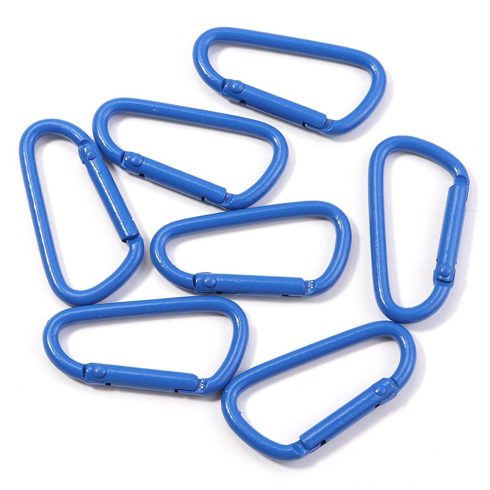 10pcs/lot 45x24mm Alloy Spring Snap Clasps Colorful D-shape Carabiner Clip Clasp Hooks For Jewelry Making DIY Keychain Connector