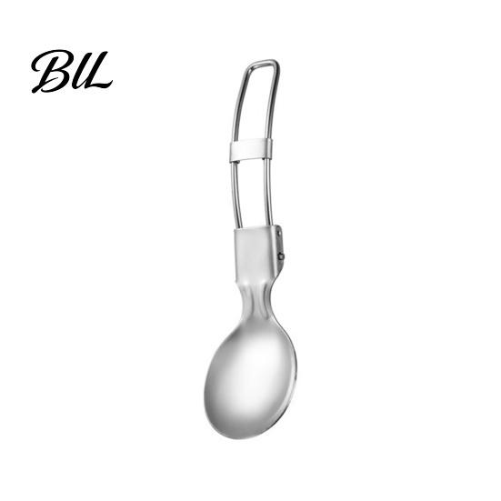 Corrosion Resistant Utensils Stainless Steel Folding Spoon Fork Cutter Straw Brush Foldable Flatware Outdoor Camping Picnic Hiking Collapsible Cutlery