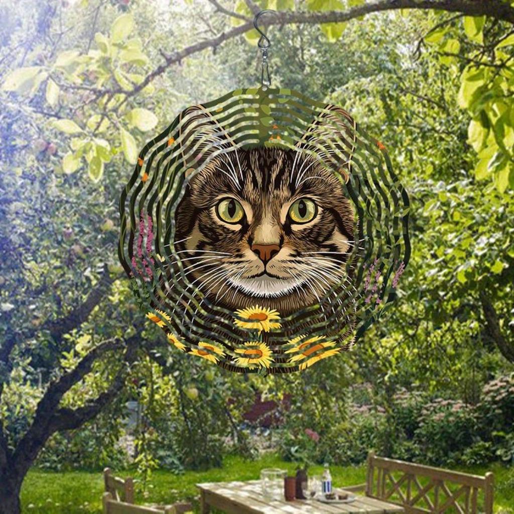 Металлический колокольчик ветра, садовый декор, дизайн енота, яркие цвета, не требует батареек, для патио, дома, для улицы, декоративный подарок