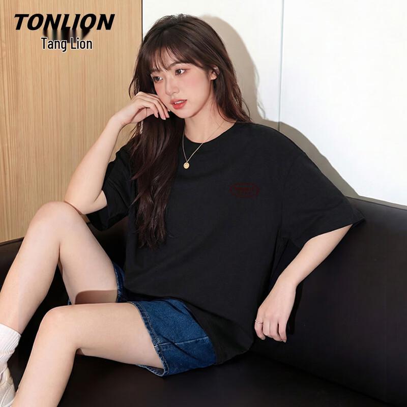 Женская свободная футболка TonLion из 100% хлопка