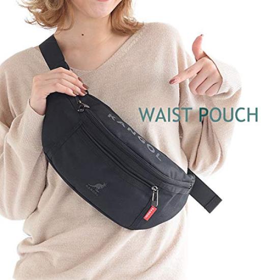 Поясная сумка поясная сумка кроссбоди унисекс [Kangol] (ЧЕРНЫЙ×ЧЕРНЫЙ)