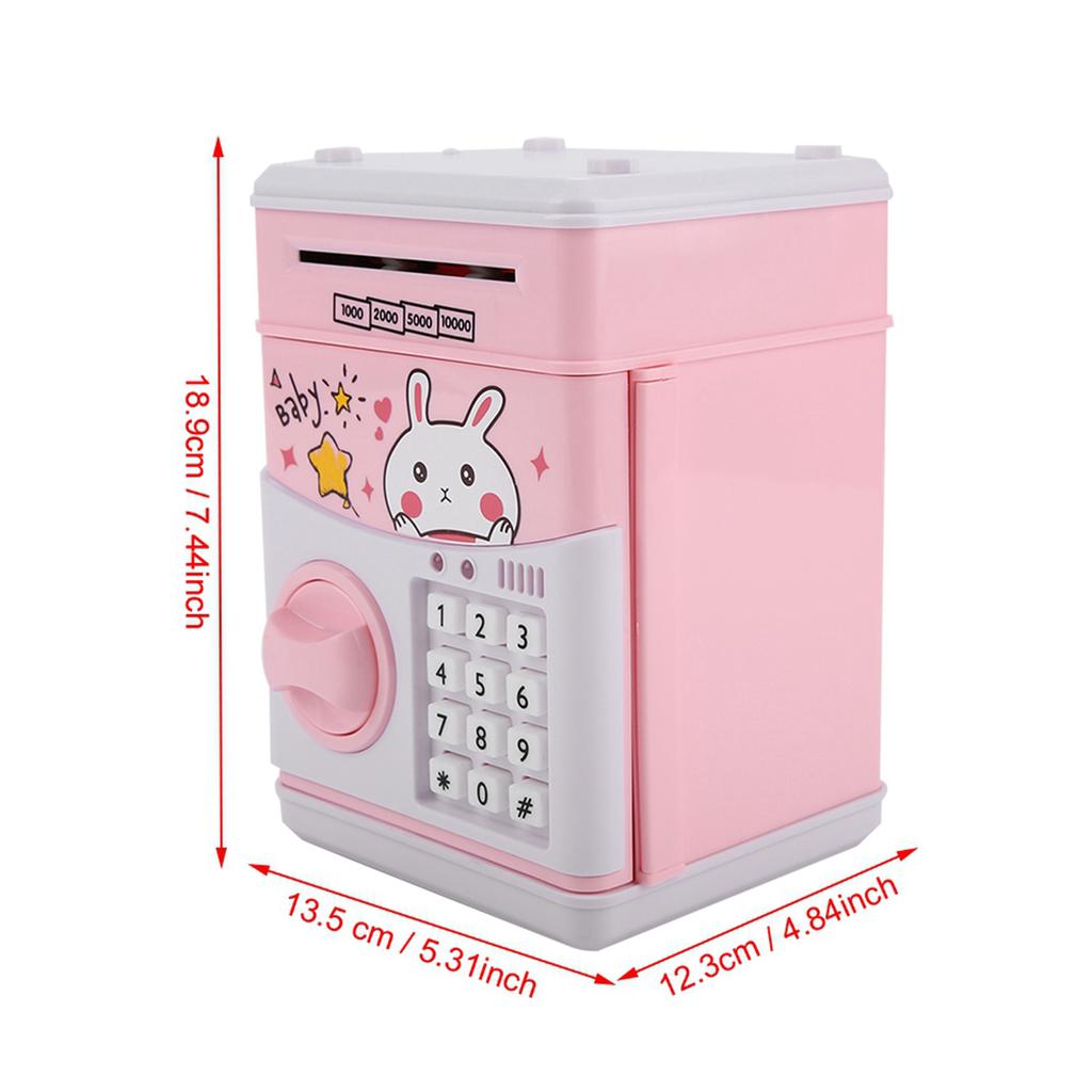 Toy Bank ATM Electric Password Money Box Automatic Saving Music Child Baby Kids Gift (Pink)