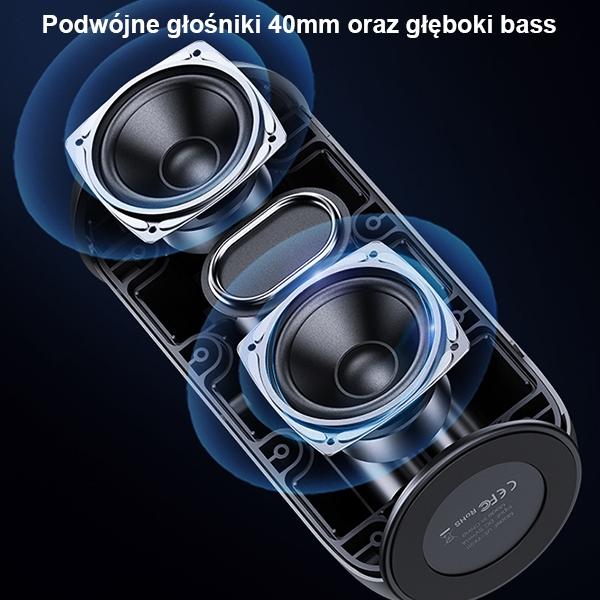 Głośnik Bluetooth 5.0 10W USAMS Waterproof z Smyczą Czarny