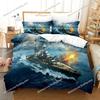 Новый комплект постельного белья World of Warships Односпальный Полуторный Двуспальный Queen King Размер Комплект для кровати Взрослый Детская Спальня Пододеяльник Комплекты 3D Печать Игра