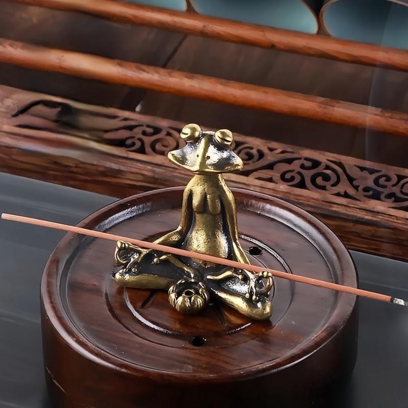 1 шт. ретро латунная лягушка для медитации дзен маленькая статуэтка украшение для домашнего стола чайная курильница для домашних животных медное украшение скульптура животного подарок