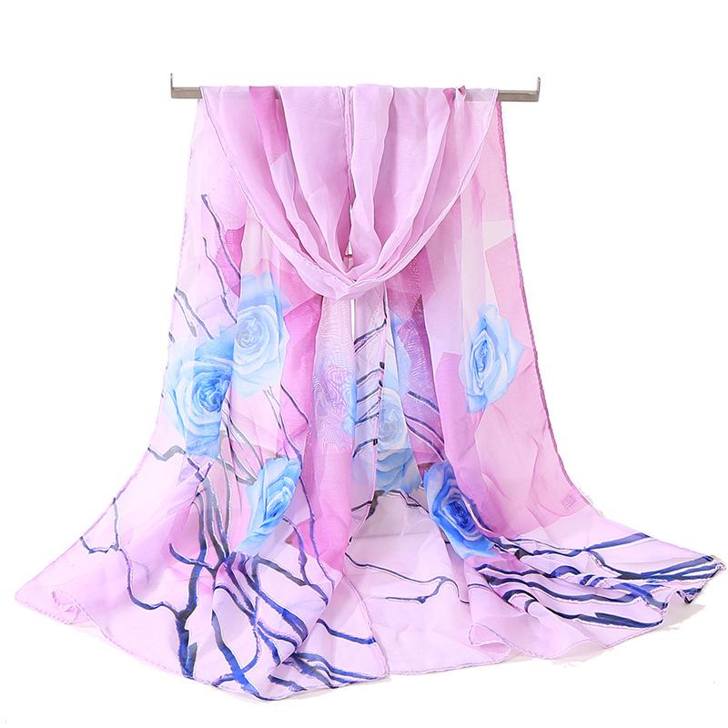 Chiffon Scarf for Women In Summer Ethnic Style New Style Gauze Scarf Korean Version for Women Versatile Sun Protection Shawl