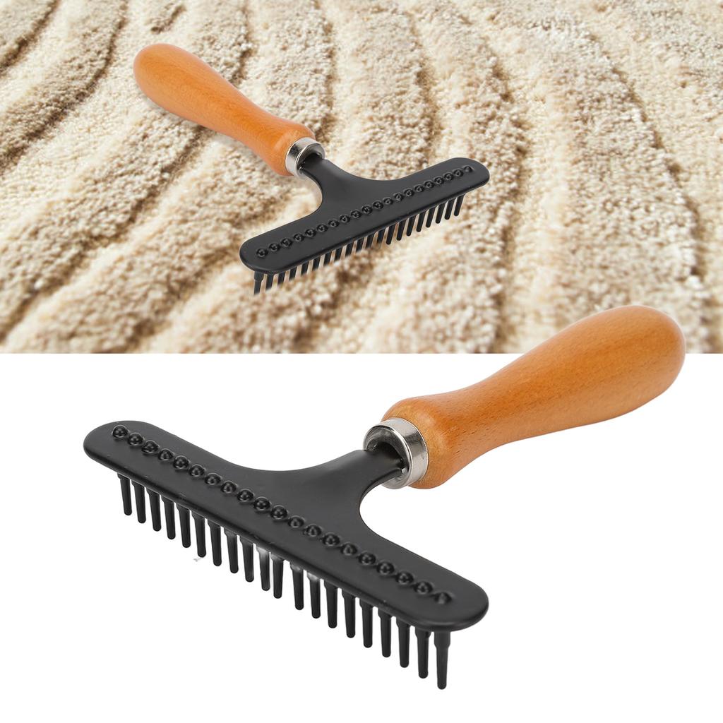 Carpet Restoration Rake, Handheld Carpet Rake Shag Rug Rake Stainless Steel Hair Groomer Rug Rake for Home and Beauty Salon, Making Carpets Fluffier A