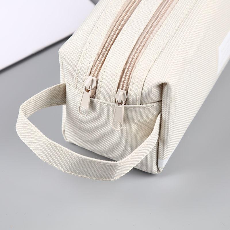 Solid Large Capacity Pen Pencil Bag Storage Case Makeup Pouch Cute Stationery Bag