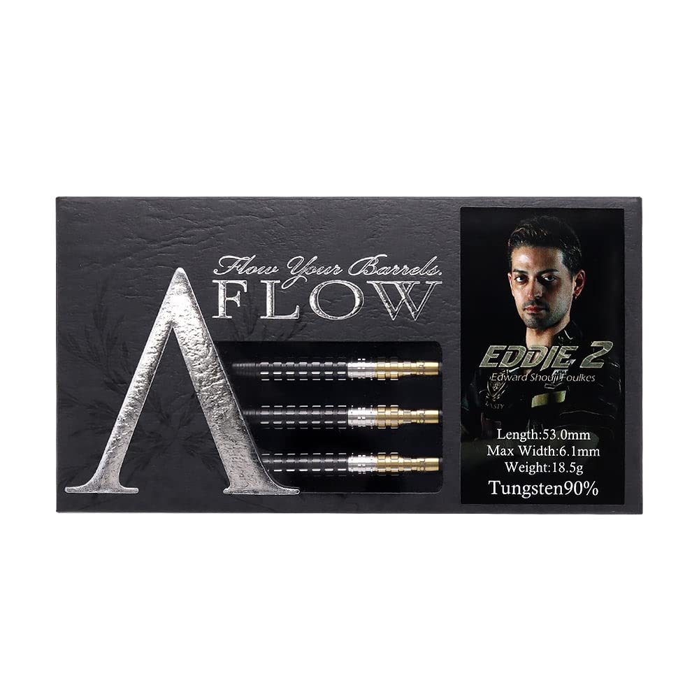 Dynasty Дротики EDDIE2 с покрытием BLACK LINE 2BA Модель Эдварда Шоджи Фоулкса A-FLOW [53] Набор,