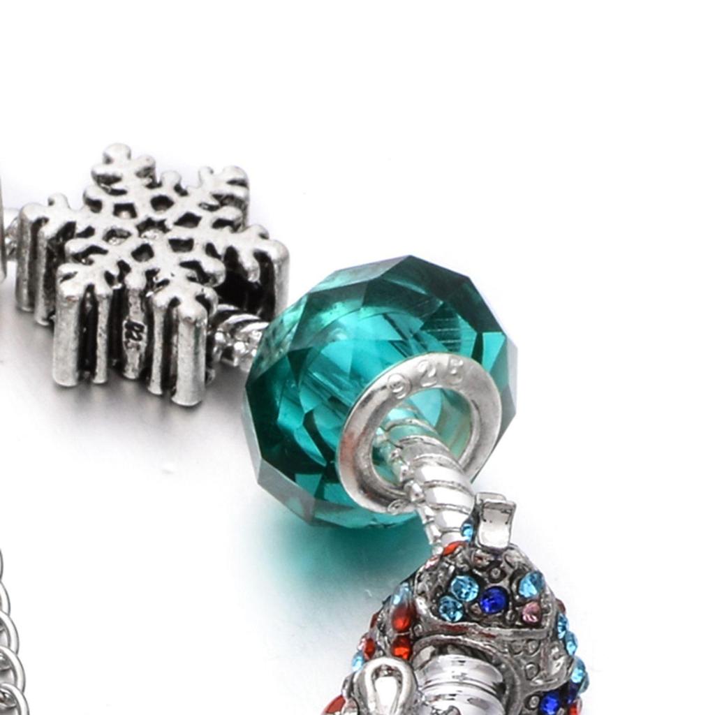 Винтажный рождественский браслет из бусин для женщин с европейским и американским влиянием, ажурный дизайн, бусины в виде рождественских шляп, ювелирное изделие в стиле Pandora