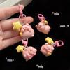 Three Dimensional Pink Pig Keychain Pendant Cute Animals Star Buckle Keychain Cute Little Pig Model Key Ring Children Gifts