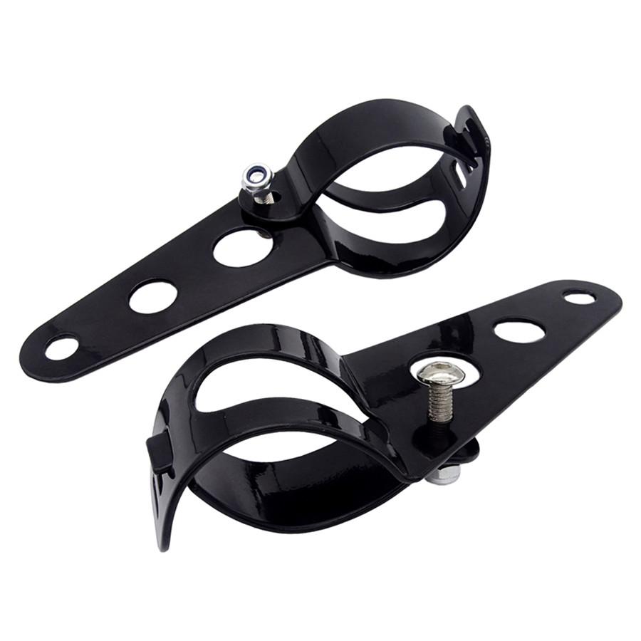 Universal Motorcycle Headlight Mount Brackets Fork Ear Headlamp Holder Adjust Motor Fork Mount Black