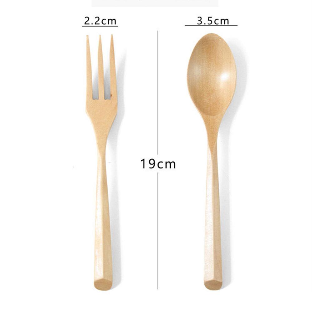 Экологичные столовые приборы с деревянной ручкой для мороженого, десерта, салата, деревянная ложка, вилка, столовые приборы