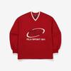 Fila Свитер с V-образным вырезом и большим логотипом из смесовой хлопковой пряжи